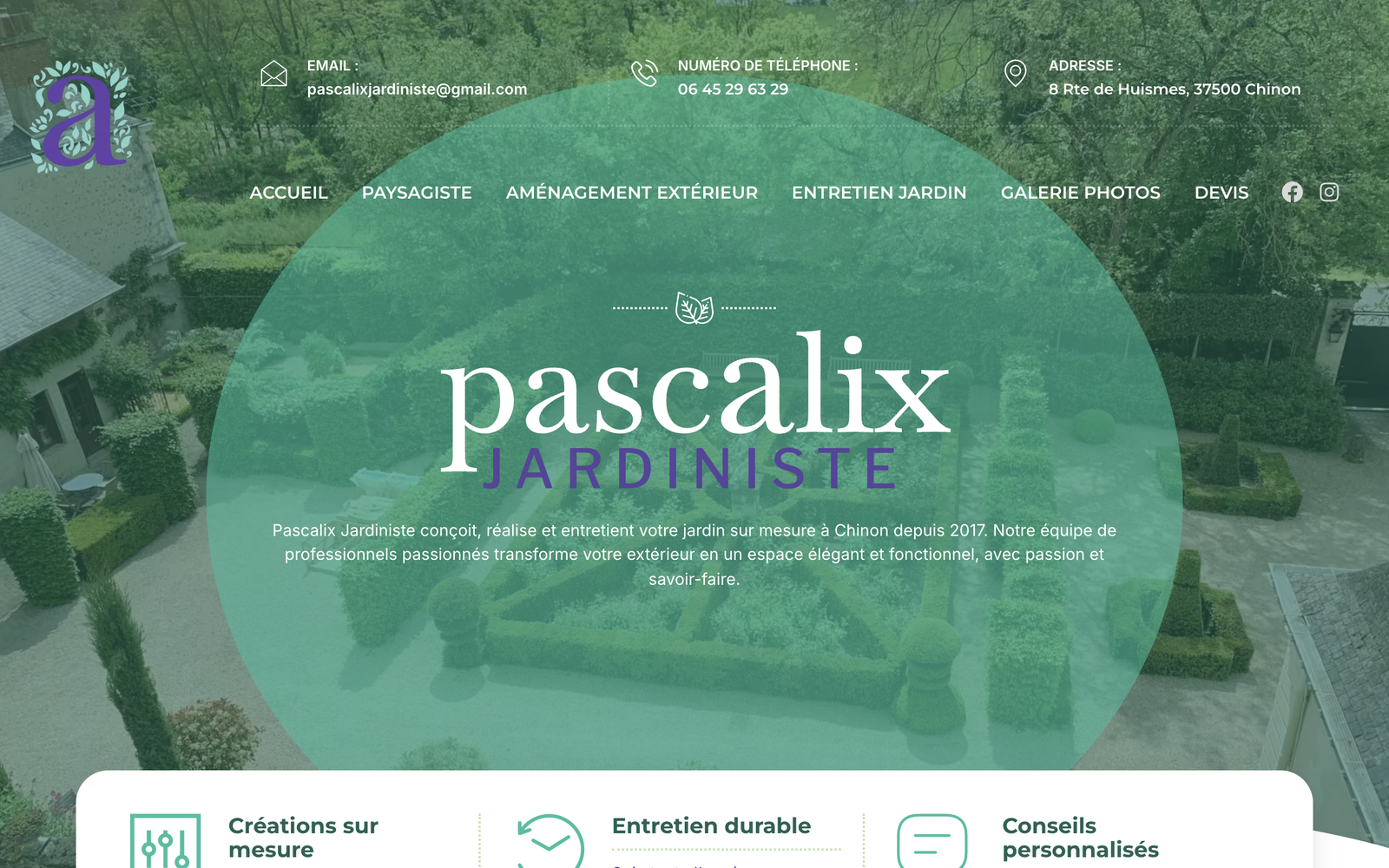 Aperçu du site web Pascalix Jardiniste
